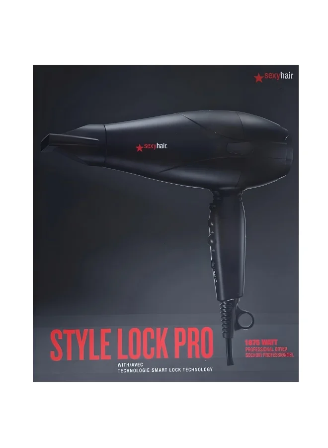 Sexy Hair Sexy Hair Professional Hair Dryer with Smart Lock Technology &amp; Ionic Function – Style Lock Pro, Salon Grade, Multiple Heat &amp; Speed Settings -1875 Watt
